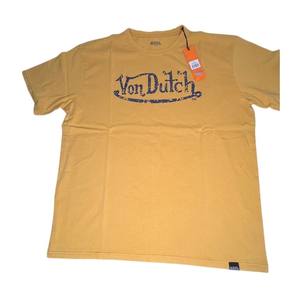 Von Dutch Mustard Color T-Shirt Sz Med